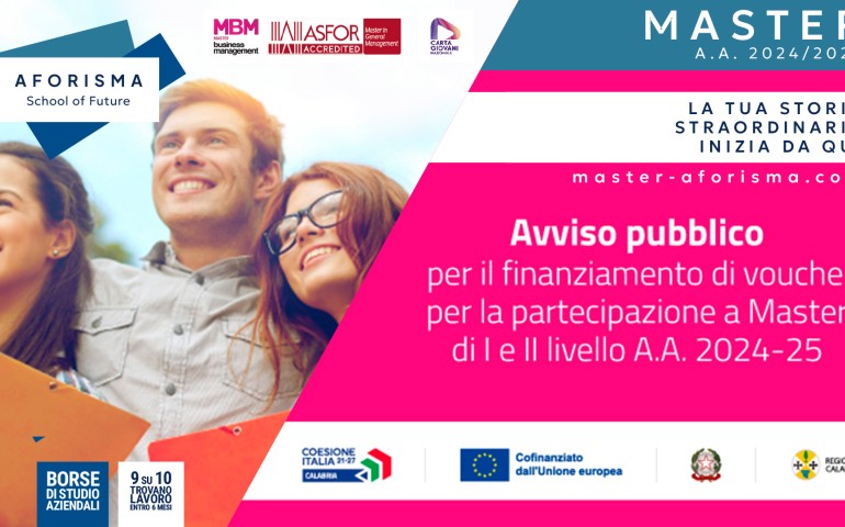 La Regione Calabria finanzia i Master AFORISMA